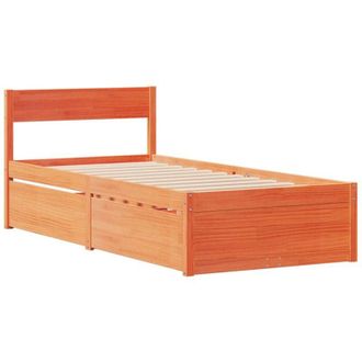 vidaXL Estructura De Cama Sin Colch&oacute;n Madera Maciza Marr&oacute;n 90x190 Cm Vidaxl