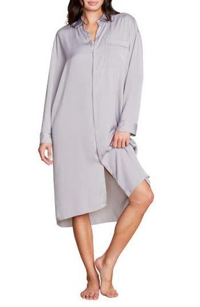 Barefoot Dreams Satin Nightshirt in Dove Gray at Nordstrom Rack, Size X-Small