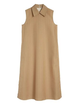 Jil Sander pinstriped midi dress - Neutrals