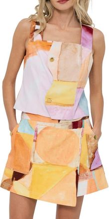 Ciebon Yesika Sleeveless Top in Yellow Multi at Nordstrom, Size X-Small