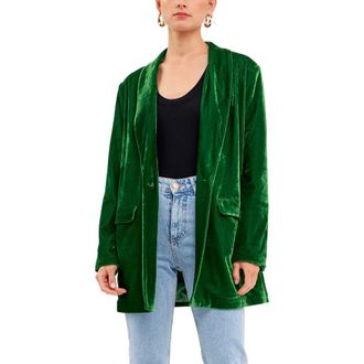 endless rose Velvet Blazer in Light Green at Nordstrom, Size Medium