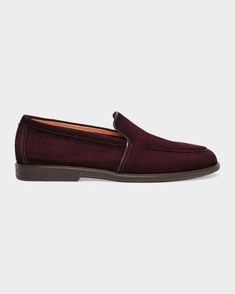Santoni Men & apos;s Malibu Suede Apron-Toe Loafers