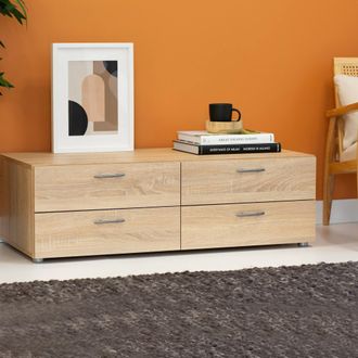 Dmora Cassettiera Gignod, Settimino Multiuso, Com&ograve; Camera Da Letto, Mobile Con Cassetti, 111x52 H35 Cm, Rovere - Dmora