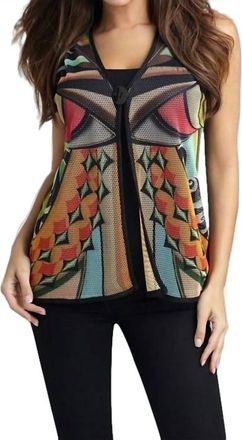 Angel Southwest Long Vest In Black Multi