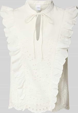 Vero Moda Blusentop mit Lochstickerei Modell LUMA in Weiss, Gr&ouml;&szlig;e 34