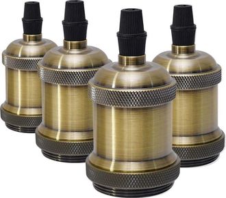 OEM Portal&aacute;mparas E27 Vintage, Portal&aacute;mparas De Cer&aacute;mica Para Decorar Bares, Restaurantes, Dormitorios Y Patios, 4 Piezas De Portal&aacute;mparas De Bronce