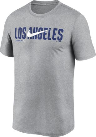 Nike Los Angeles Dodgers Swoosh Legend Nike Mens Dri-FIT MLB T-Shirt in Grey | NKGK06GLD-RSQ