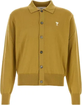 Ami de Coeur Embroidery Polo Cardigan Havana HKC221-KN0025-202