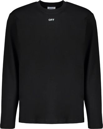 Off-white Tops, Heren, Zwart, XS, Katoen, T-shirt met lange mouwen