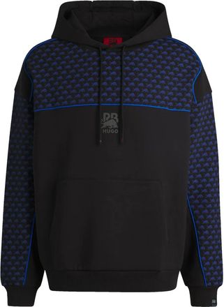 HUGO BOSS Felpa con cappuccio e logo - Nero