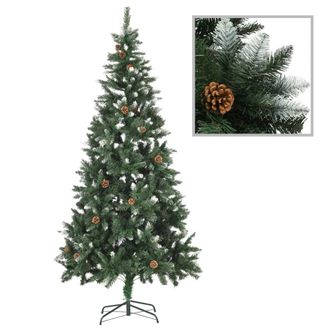 vidaXL Rbol De Navidad Artificial Con Pi&ntilde;as Y Brillo Blanco 210 Cm Vidaxl