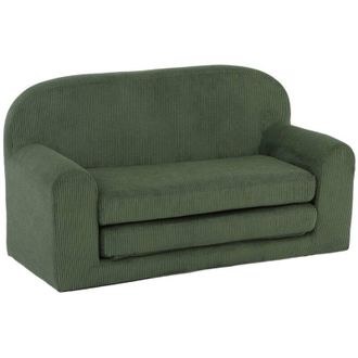Sweeek Foldable childrens sofa bed corduroy khaki green 90x43x51.5 cm - Cleo