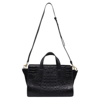 Alexander Wang Pre-owned Handbags, female, Black, Size: ONE SIZE Pre-owned Pelican Croc-Embossed Tote Bag