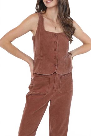 Sadie & Sage Get Like This Vest In Washed Brown