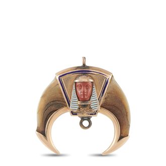 Luxury Bazaar 14K Rose Gold Egyptian Revival Masonic Claw Pendant MF17-091426