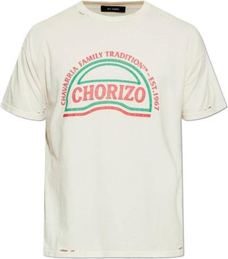 Willy Chavarria T-Shirts, male, Beige, Size: M Chorizo Easy Tee