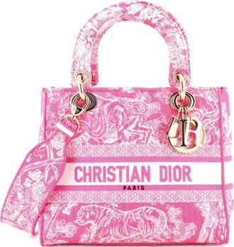 Dior Lady D-Lite Bag Embroidered Canvas Medium satchel - Roze