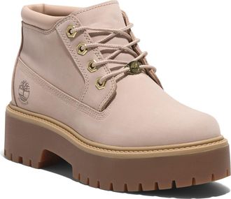 Timberland Stone Street Waterproof Platform Boot in Light Beige Nubuck at Nordstrom, Size 8.5