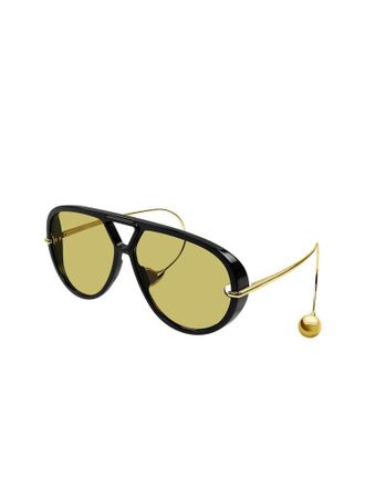 Bottega Veneta Womens Sunglasses Black-Yellow Acetate-Metal