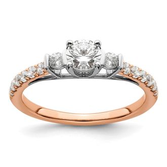 Diamond2Deal 14K White and Rose Gold Lab Grown Diamond Engagement Ring 0.71Ct Clarity- VS Color- G-H