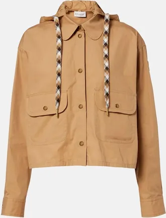 Moncler Hooded cotton-blend jacket