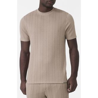 Mauvais Tanami Textured Stretch Slim Tee in Light Beige at Nordstrom, Size Xx-Large