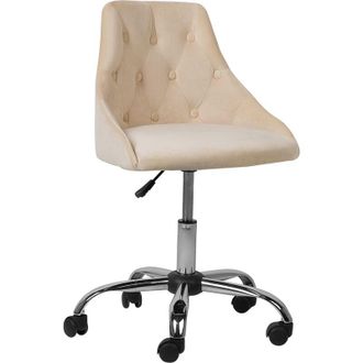 Beliani Beliani - Silla De Oficina De Terciopelo Beige Negro Plateado Giratoria Ajustable Parrish