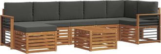 vidaXL Conjunto De Sof&aacute;s De Exterior 8 Uds. Natural Y Antracita Vidaxl