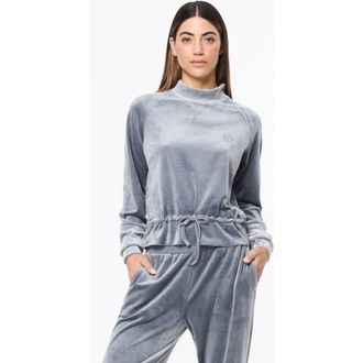 Sergio Tacchini Lina Velour Top in Quiet Shade at Nordstrom, Size Xx-Large