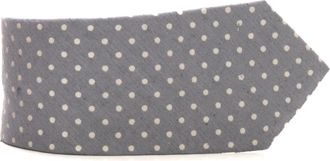 Canali Stippen Zijden Stropdas - Heren - Stropdassen - Grijs - ONE Size - Accessoires