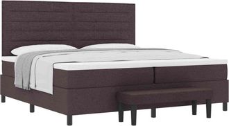 vidaXL Box Spring Bed with Mattress Dark Brown 200 x 200 cm Fabric vidaXL