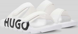 HUGO BOSS Sandale mit Logo Print in Weiss, Gr&ouml;&szlig;e 45