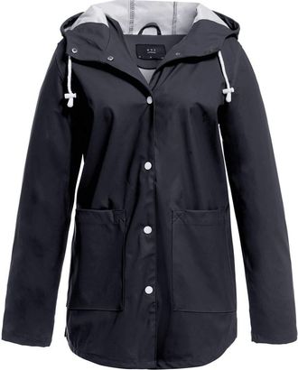 SS7 Womens Waterproof Windproof Hooded Raincoat Navy