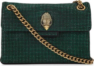 Kurt Geiger Mini Kensington Embellished Fabric Convertible Crossbody Bag in Open Green at Nordstrom