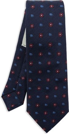 Etro Cravatta con ricamo Pegaso - Blu