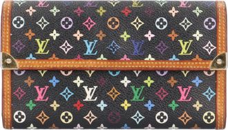 Louis Vuitton Black Noir Monogram Multicolore Long Wallet (Bi-Fold) (Pre-Owned)