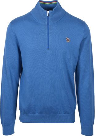 Paul Smith Mens ZIP NECK SWEATER BLUE