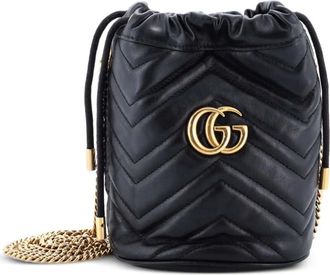 Gucci GG Marmont Matelasse Leather Mini bucket bag - Zwart