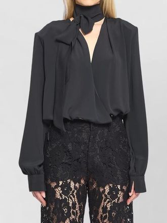 Federica Tosi silk wrap blouse with scarf