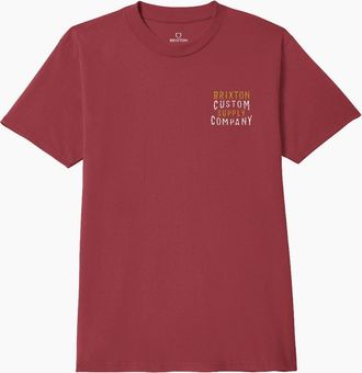 Brixton Mens Brixton Mens Wheaton Short Sleeve T-Shirt - Red - Size: 40