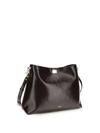 Dolce & Gabbana Womens Shoulder Bag Vittoria Chocolate Leather Calf