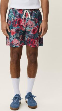 Les Deux Bouquet Floral Jacquard Swim Trunks in Blue Multi at Nordstrom, Size X-Large