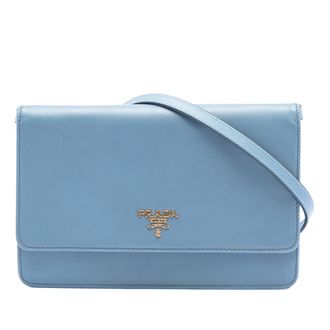 Prada Tweedelig Saffiano Portemonnee Aan Strap