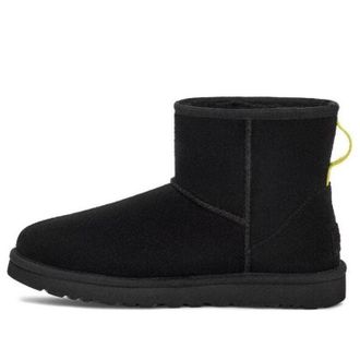 UGG (WMNS) UGG Classic Mini Side Logo Black Neon Green 1144057-BLK