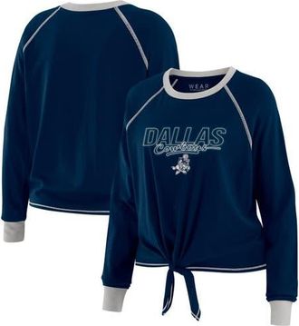 WEAR by Erin Andrews Womens WEAR by Erin Andrews Navy Dallas Cowboys Tie-Front Long Sleeve T-Shirt at Nordstrom, Size Xx-Large