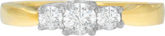 House of Brilliance 14K Two-Toned Gold 1/2 CTTW Round-cut Diamond Ring