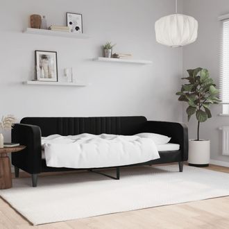 vidaXL Sof&aacute; Cama Sin Colch&oacute;n Terciopelo Negro 80x200 Cm Vidaxl