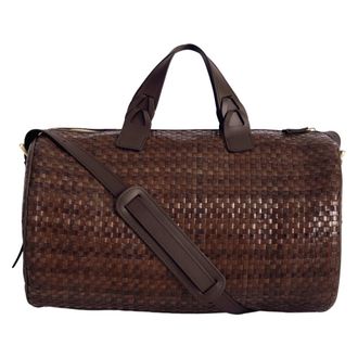 Ibeliv Gevlochten Leren Tas - Dames - Tassen - Bruin - Maat: ONE Size Katoen