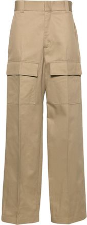 Gucci wide-leg cotton cargo trousers - men - Cotton/Cotton - 46 - Neutrals