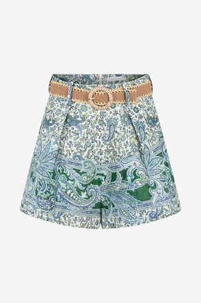 Zimmermann Leinenshorts mit Paisleyprint Ottie Tuck